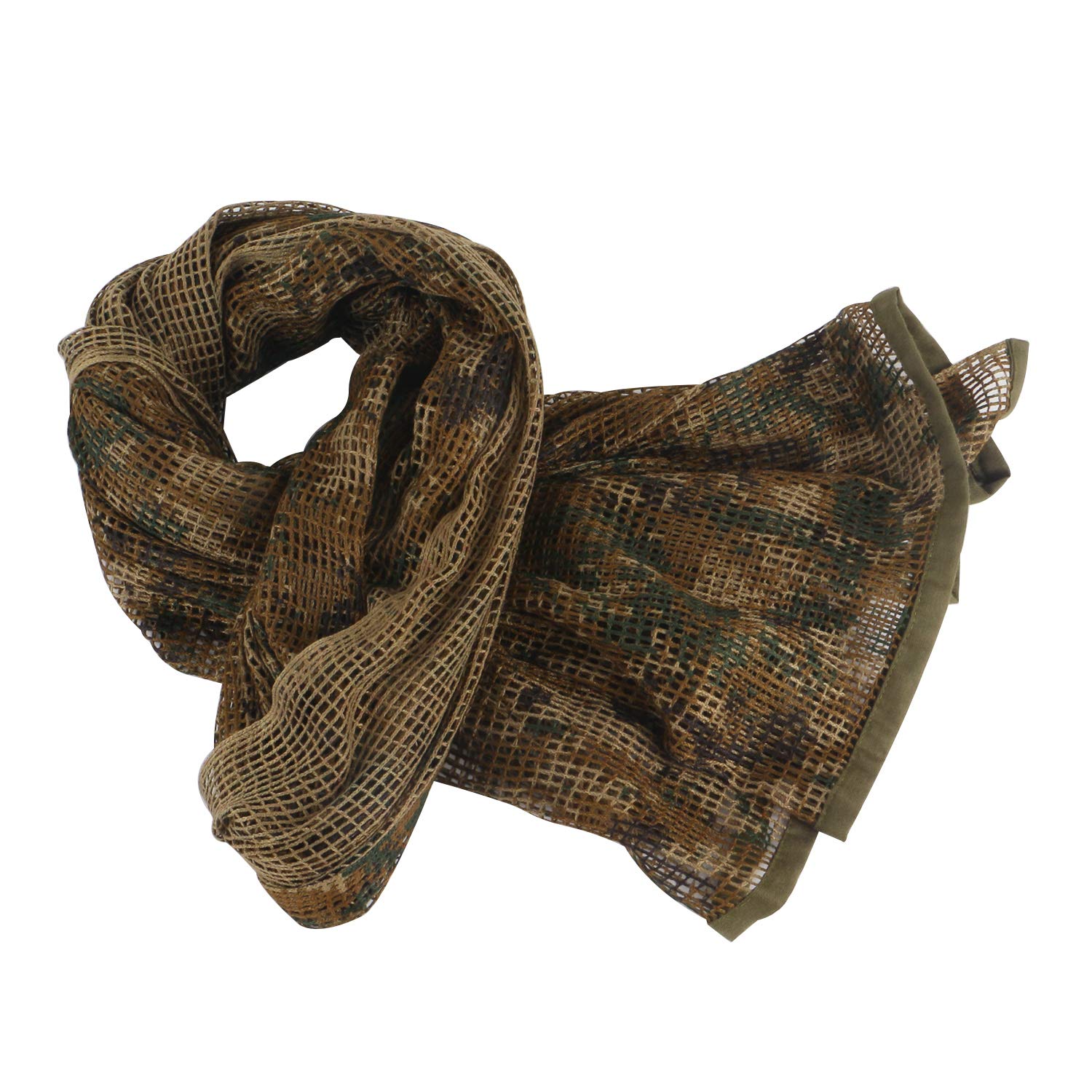 Sniper Veil Tactical Scrim Net Desert Xima Scarf 70.9X35.5 Inch Polyester Face Cover Military Mesh