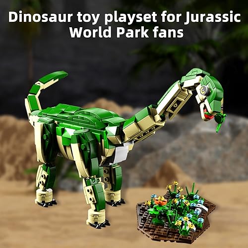Miniatura 7 de ZYLEGEN Brachiosaurus - Juego de construcción de dinosaurios de dinosaurio, kit de bloques de construcción de parque del mundo de dinosaurios, idea