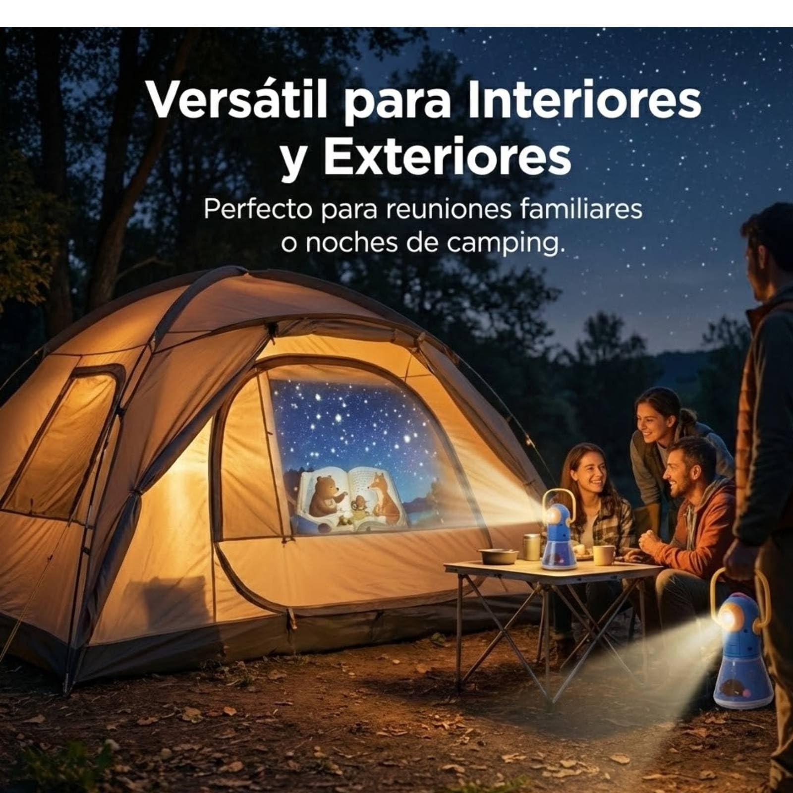 Lámpara de Proyección Multifuncional, Proyector de Historias y Cielo Estrellado, Luz Ambiental y de Sueño Portátil para Dormitorio Regalos
