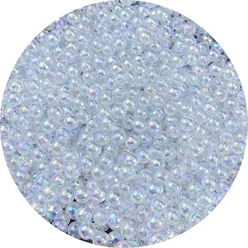 1000 Pcs 6mm Acrylic Round Beads AB Colors Round Spacer Beads for Earring Bracelet Necklace Key Chains Jewelry DIY Craft MakingClear AB