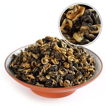 GOARTEA Dianhong Black Tea - 250g / 8.8oz Supreme Grade - Yunnan Fengqing Dian Hong Loose Leaf Tea - Chinese Dianhong - Snail Shape