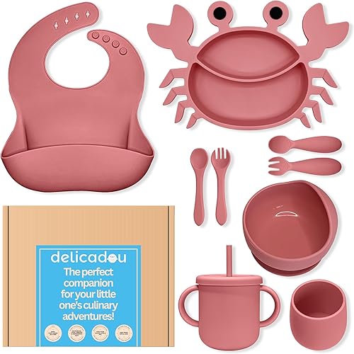 Baby Led Weaning Supplies - Juego de alimentación de silicona para bebés - Juego de platos de succión de silicona ultra completos. Juego de platos