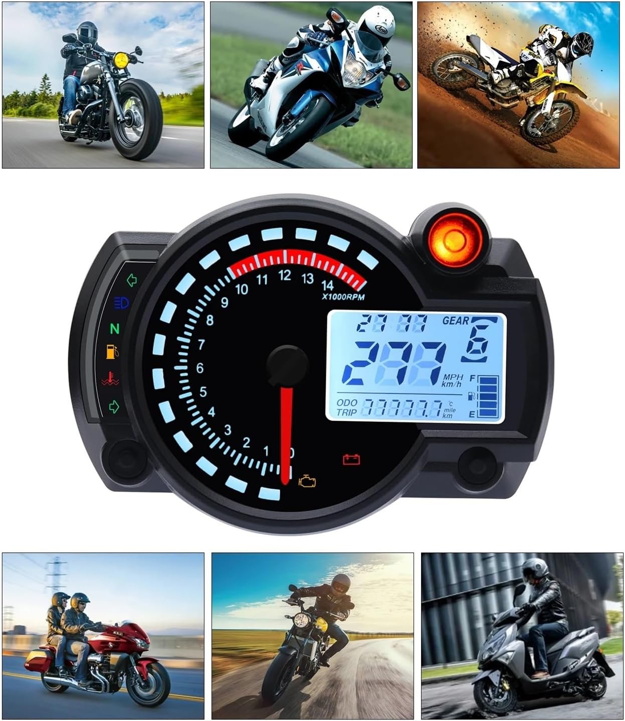Motorbike Tacho Meter Instrument installed on various motorcycles