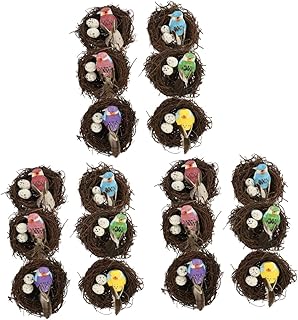 GANAZONO 18 pcs Simulated Bird nest Bird nest Desk top Decor Outdoor Decoration Decorative Outdoor Decor Easter Birds Decoration Bird nest Decoration Easter Egg Decorating kit Mini