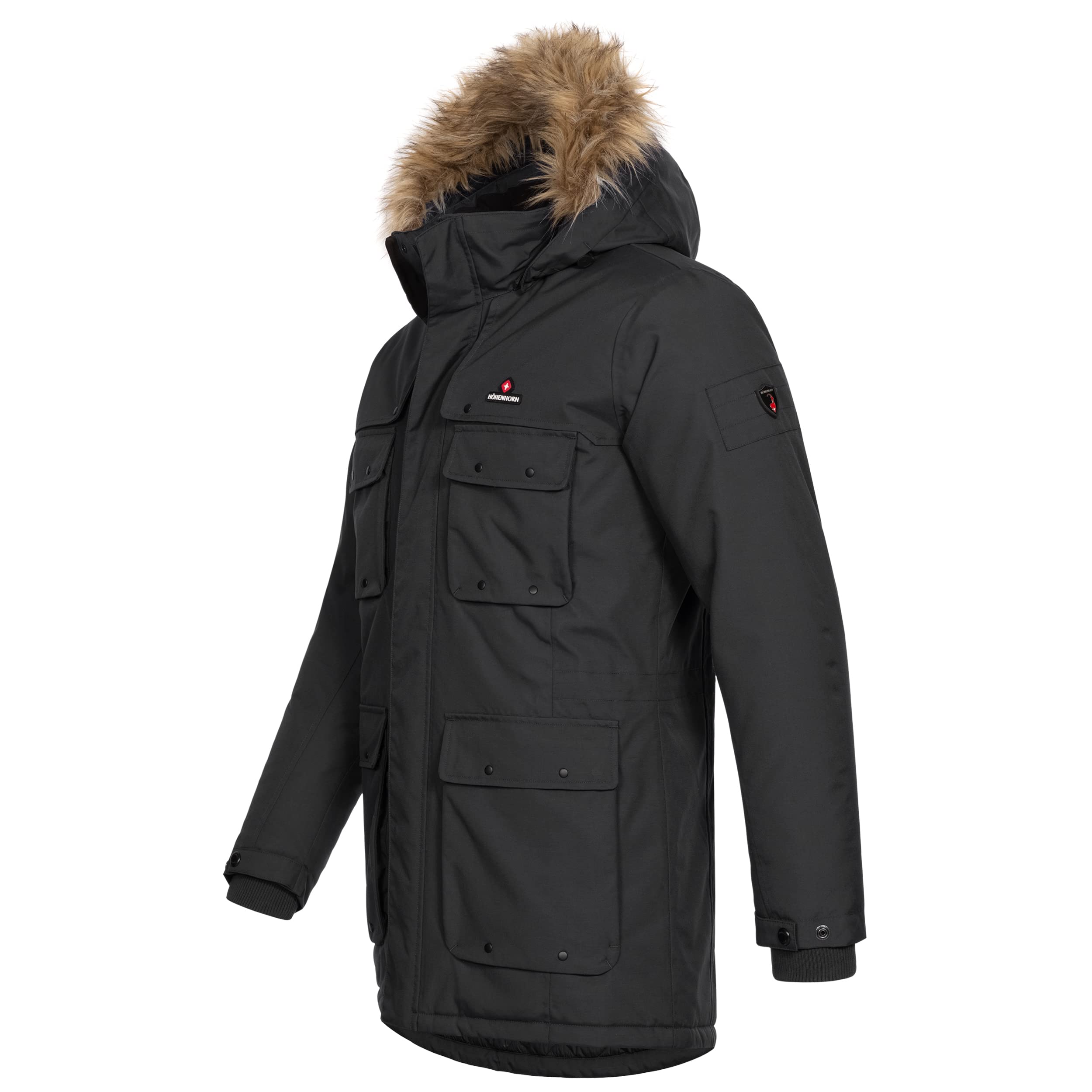 Höhenhorn Arpiglias Męska kurtka zimowa, parka Parker z podszewką ze sztucznego futra