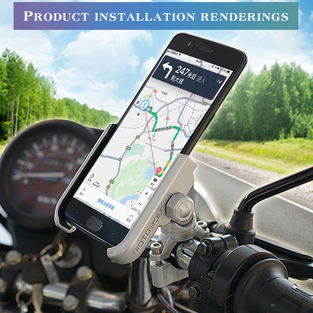 Supporto per telefono per bicicletta, manubrio regolabile per moto, per bici elettriche, mountain bike, scooter e moto da cross