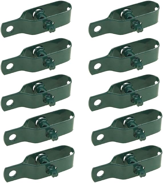 KATSU Electric Fence Wire Tensioner 10PCs 1.5mm Thickness 96mm Carbon Steel Green for Livestock Cattle Horses Farm Garden Cable Ratchet Adjusting Turnbuckle Strainer 667210