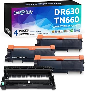 DR630 Drum TN660 Toner Set High Yield Black Replacement 1 DRUM + 3 TONER | Compatible for Brother DR-630 Drum TN-660 Toner Set for Printer MFC-L2700DW MFC-L2740DW HL-L2300D HL-L2320D HL-L2340DW