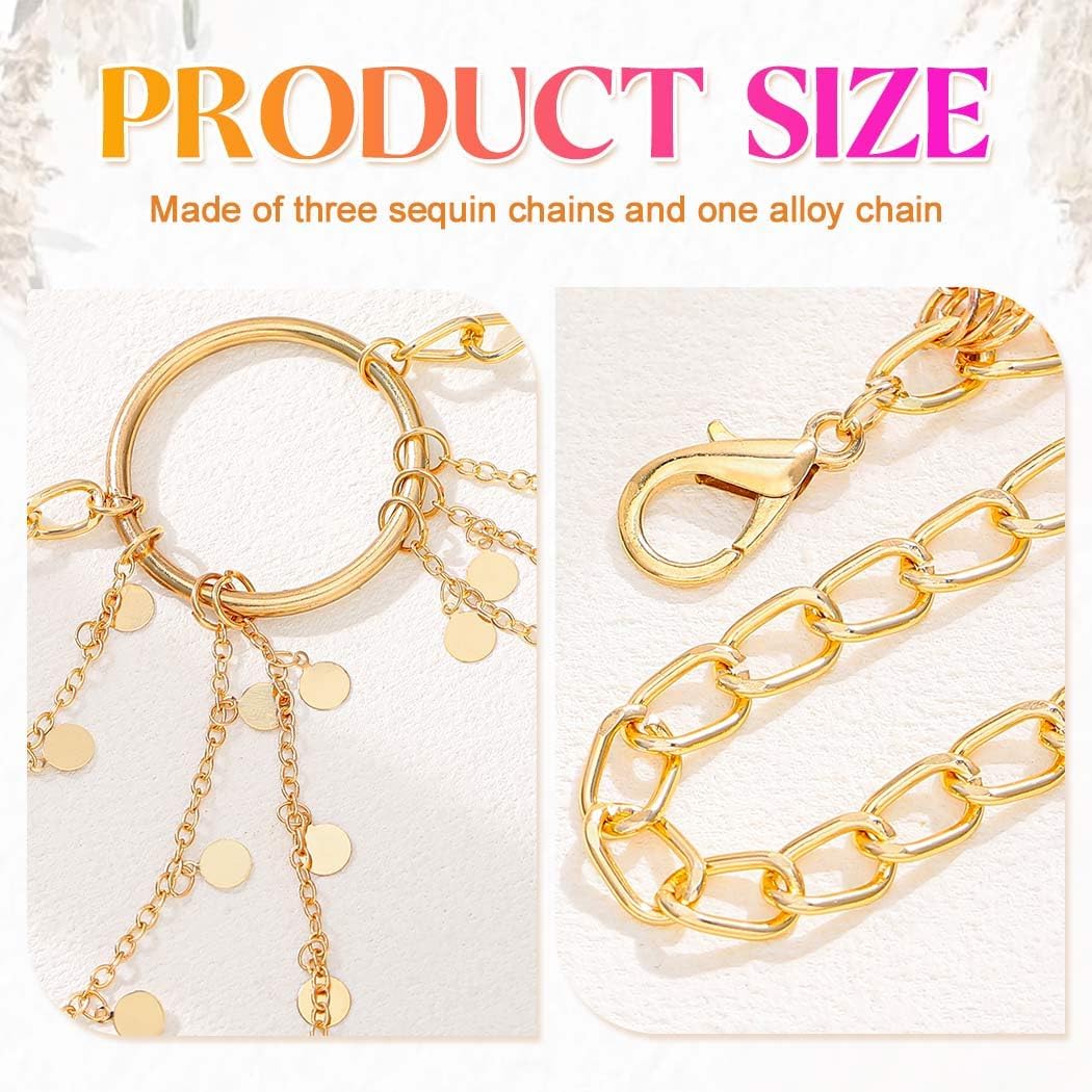 Nicute Gold Chain Belt Layered Sequin Waist Chain Body Chain Jewelry for Women - Image 5