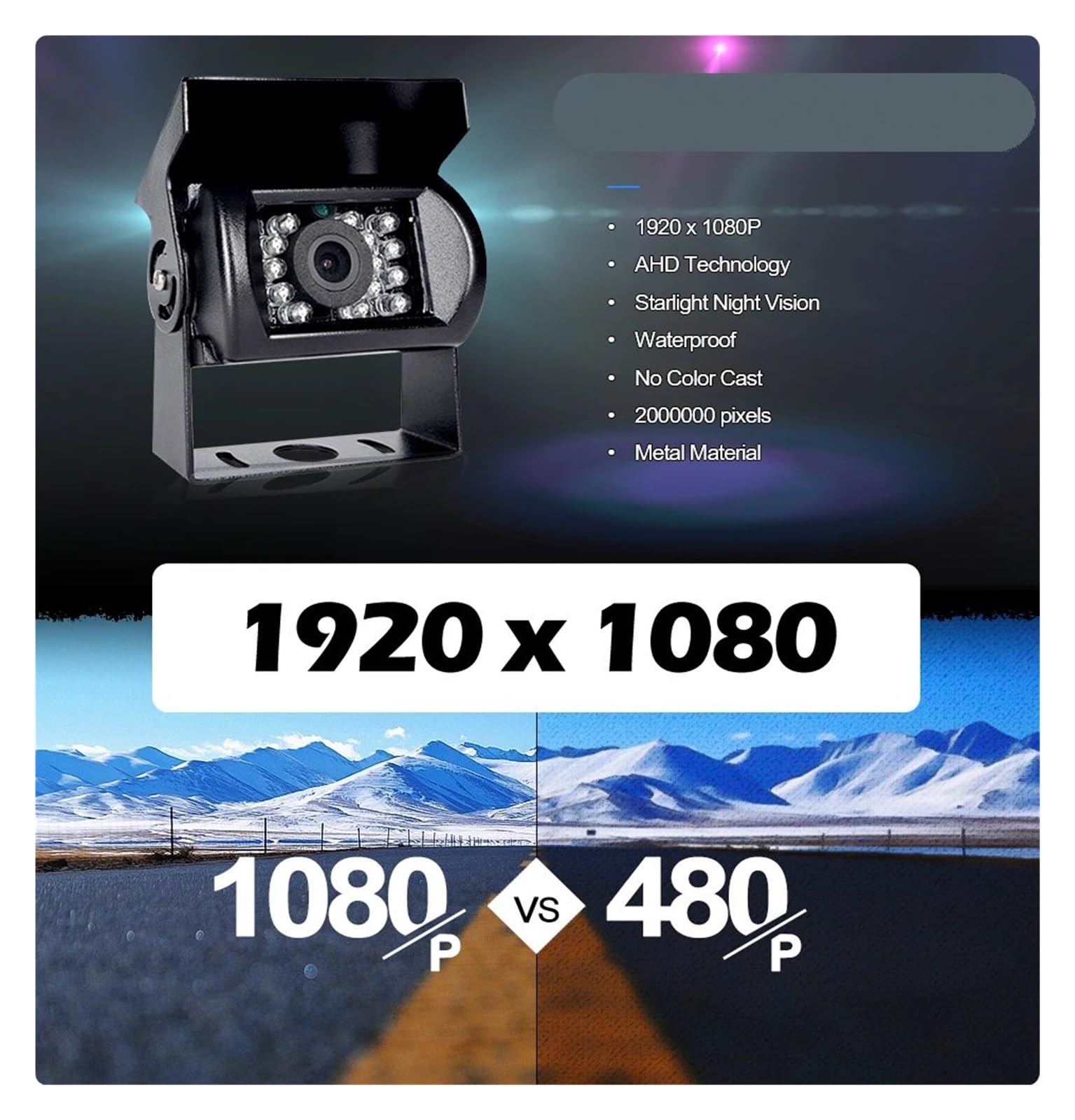 AHD 1080P Heavy Duty 18 LED IR Night Vision Telecamera posteriore per veicolo impermeabile per camion/rimorchio/pickup/camper camera retromarcia(AHD1080P 4Pin Camera)