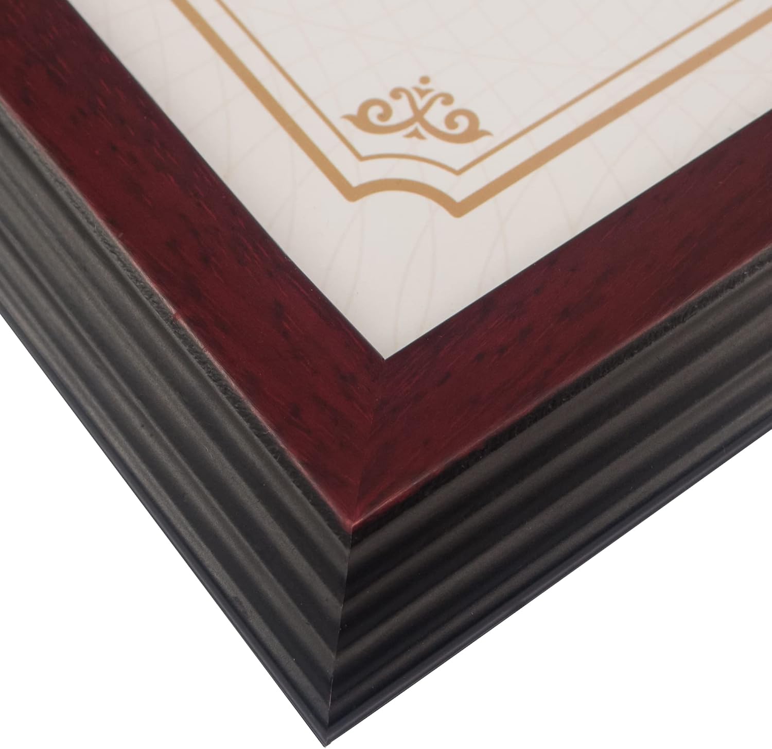 GMFrames Solid Wood Diploma Frame,Fits 8.5x11 Certificate with Mat or 11x14 Document without Mat,UV Protection Acrylic,Matte Mahogany Finish,Black Tapering Stepped Edge,2 Pack