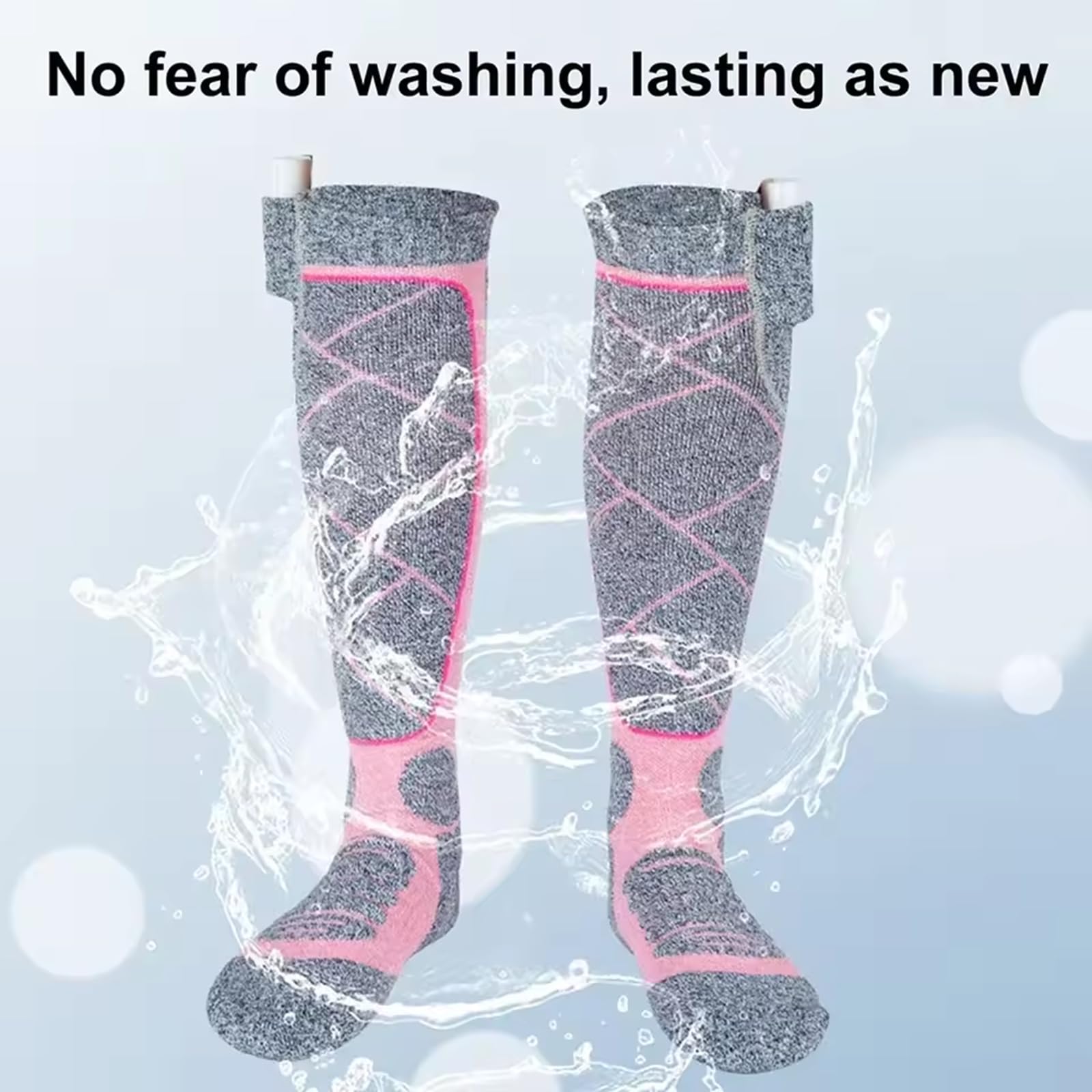 Beheizbare Socken mit wiederaufladbaren 4000mAh, Elektrisch Beheizte Socken für Damen Herren, Heizsocken mit 3 Heizstufen, Wärmesocken Fußwärmer für Winter Skifahren Camping Radfahren