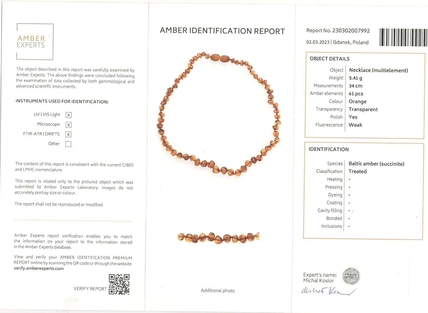 TheNaturalAmber Cognac Baroque Raw Baltic Amber Necklace for Adults – 55cm Handmade Authentic Unpolished Amber Beads Jewelry for Men and Women - Image 8