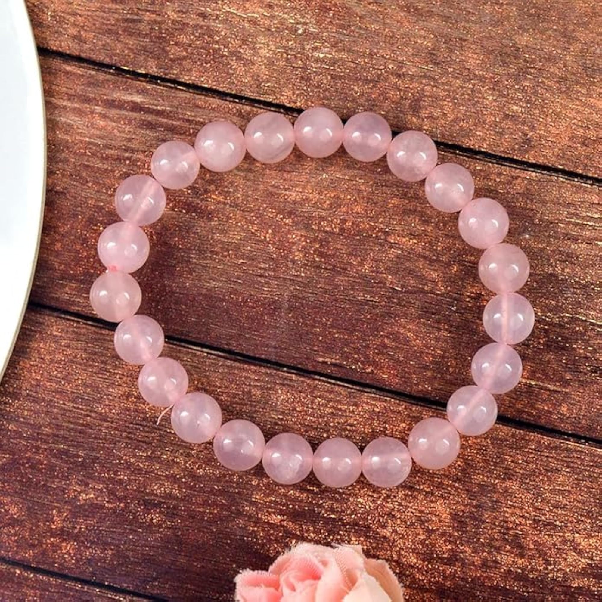 Natural Rose Quartz Stretchable Bracelet, Unisex