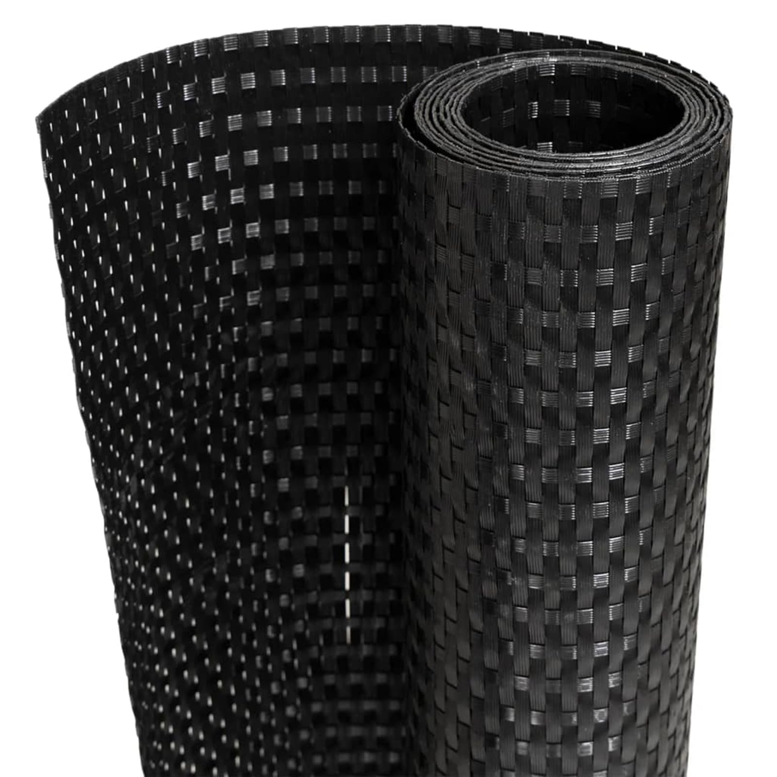 Homgoday Balkon Parawan Czarny 600 x 90 cm Polirattan, Odkryty Parawan Balkon Ogród, Ogród Na Zewnątrz Parawan Ogród, Przegroda Ogród Zewnętrzny, Separe Przegroda Zewnętrzna