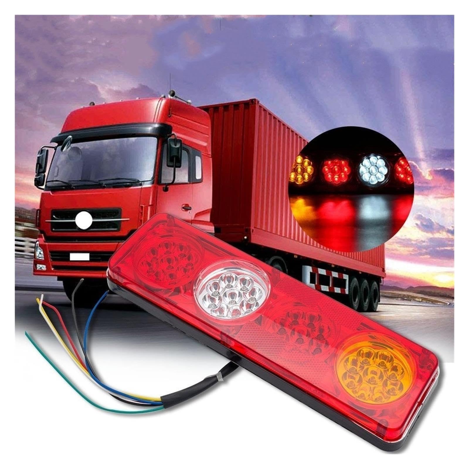 Genérico Remolque para camión, 2 piezas, 12 V, impermeable, luces traseras de coche, luz freno, Para giro, señal Para para marcha atrás