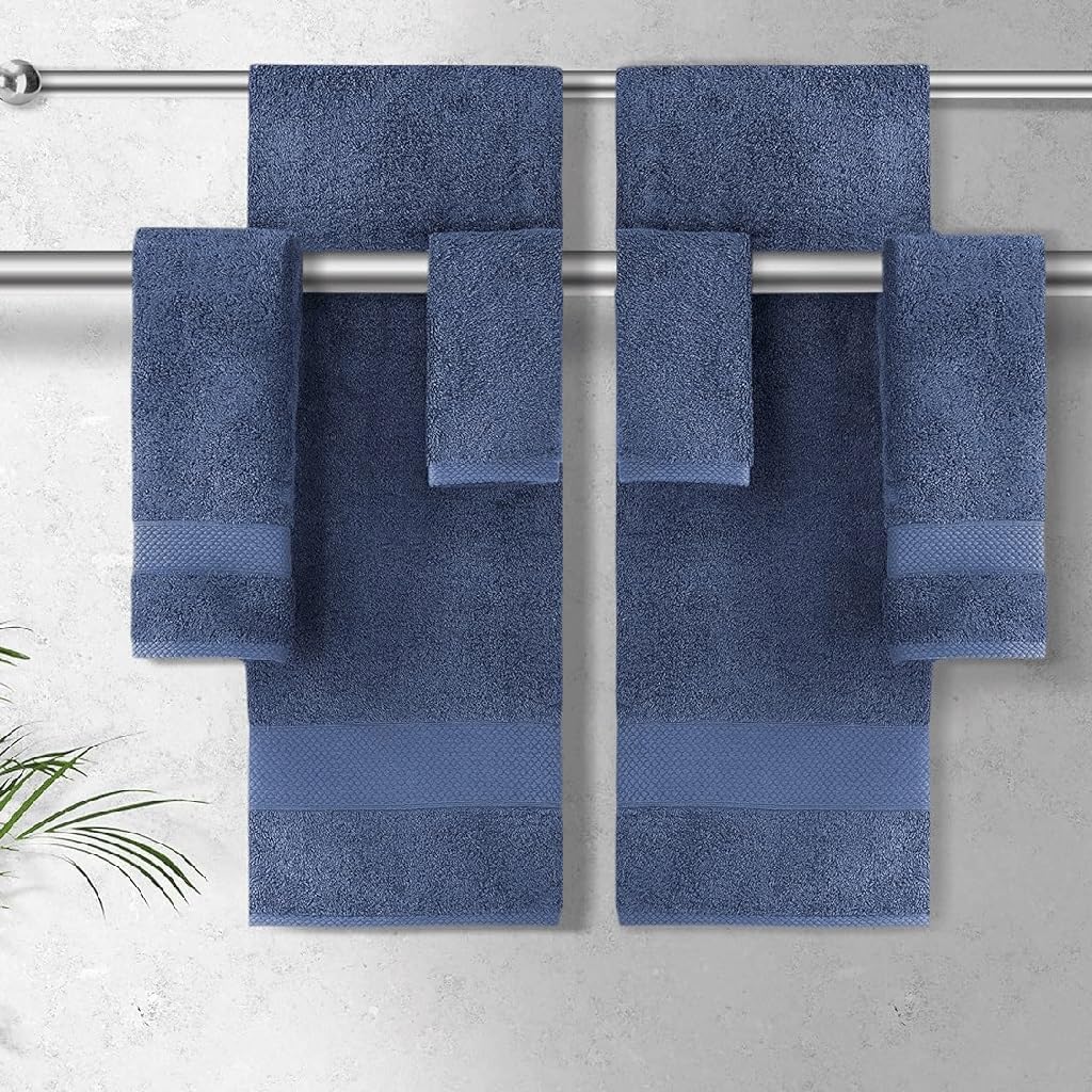 Water Absorbent Towels and Towels 6-Piece Set, Bathroom Towel Set, Cotton Quick Drying