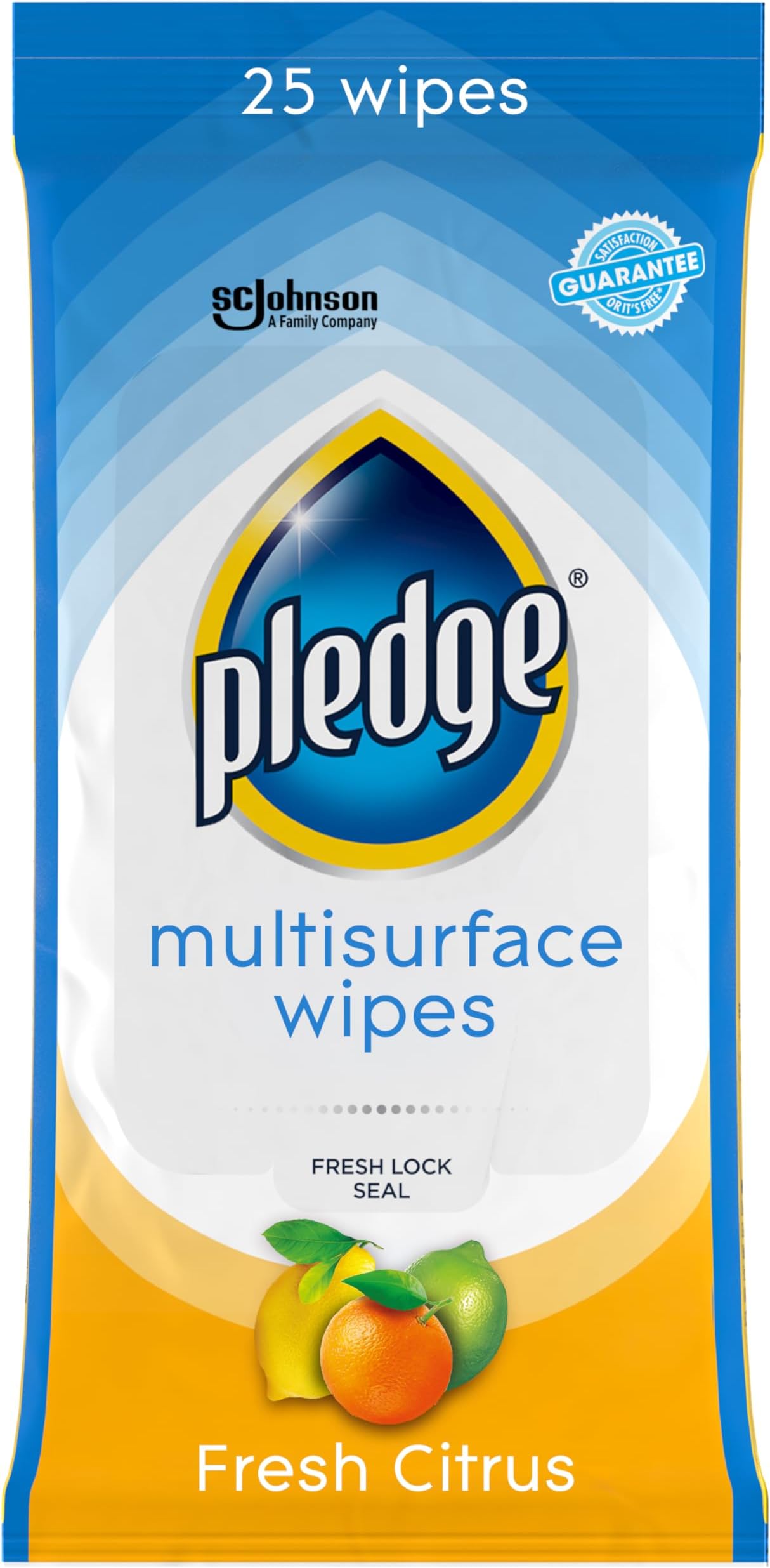 Multisurface Cleaning Wipes, pH Balanced, Fresh Citrus, 25 Count