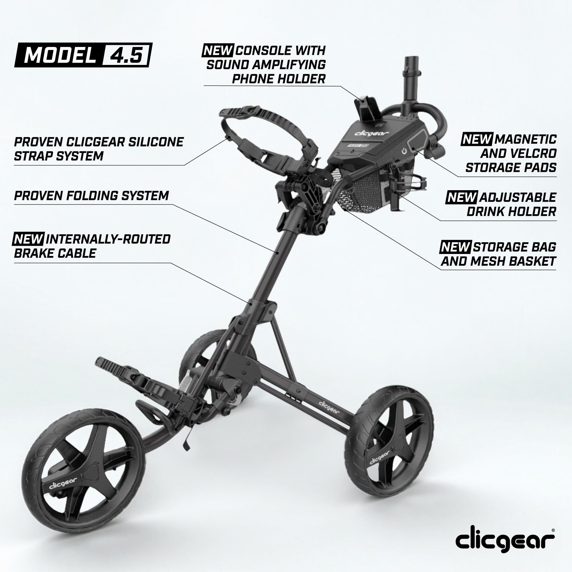 Amazon.co.jp: Clicgear Model 4.5 ゴルフプッシュカート、プレミアム3