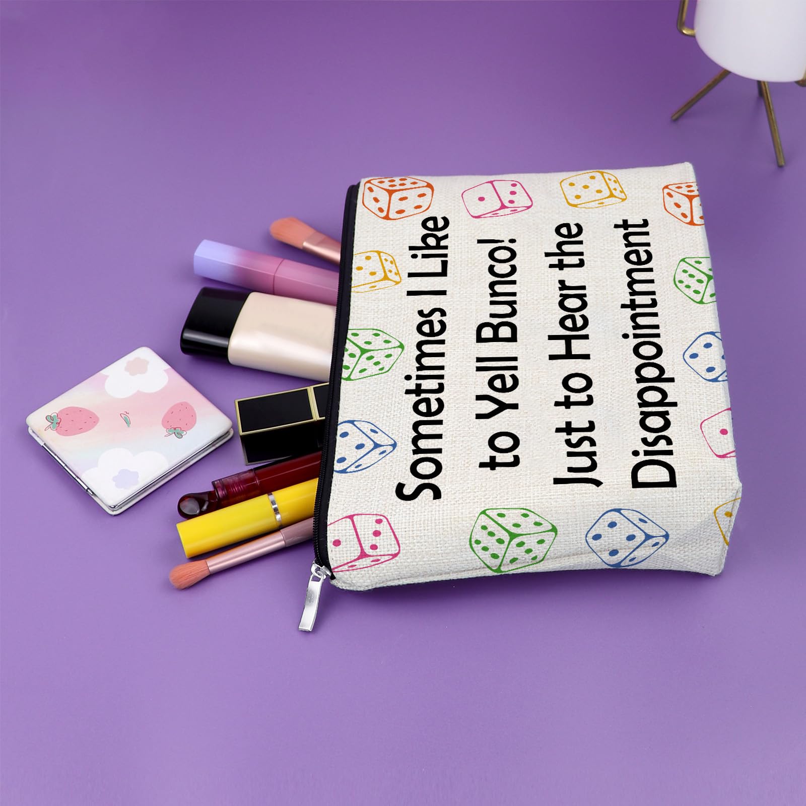 Regali per gli amanti del gioco d'azzardo Divertente Bunco Regalo Borsa per il trucco Regalo per Sua Sorella Migliore Amica Club Amico Giocatore Bunco Amanti del Gioco Regalo Fortunato Regalo di