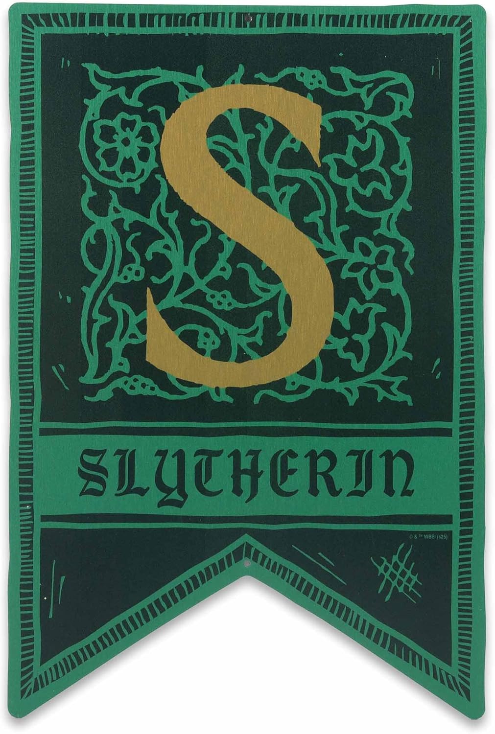 Harry Potter Slytherin Pennant Metal Wall Decor - Vintage Slytherin Sign for Movie Room or Office