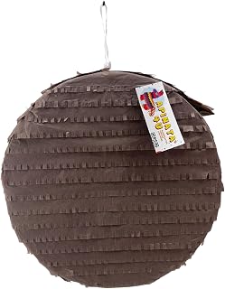 APINATA4U Brown Round Pinata, Diy Blank Pinata for Custom Theme Parties, Solid Color Circle for Kids Birthday, Baby Shower, Event Decor, Candy Fillable Party Game & Creative Party Supplies