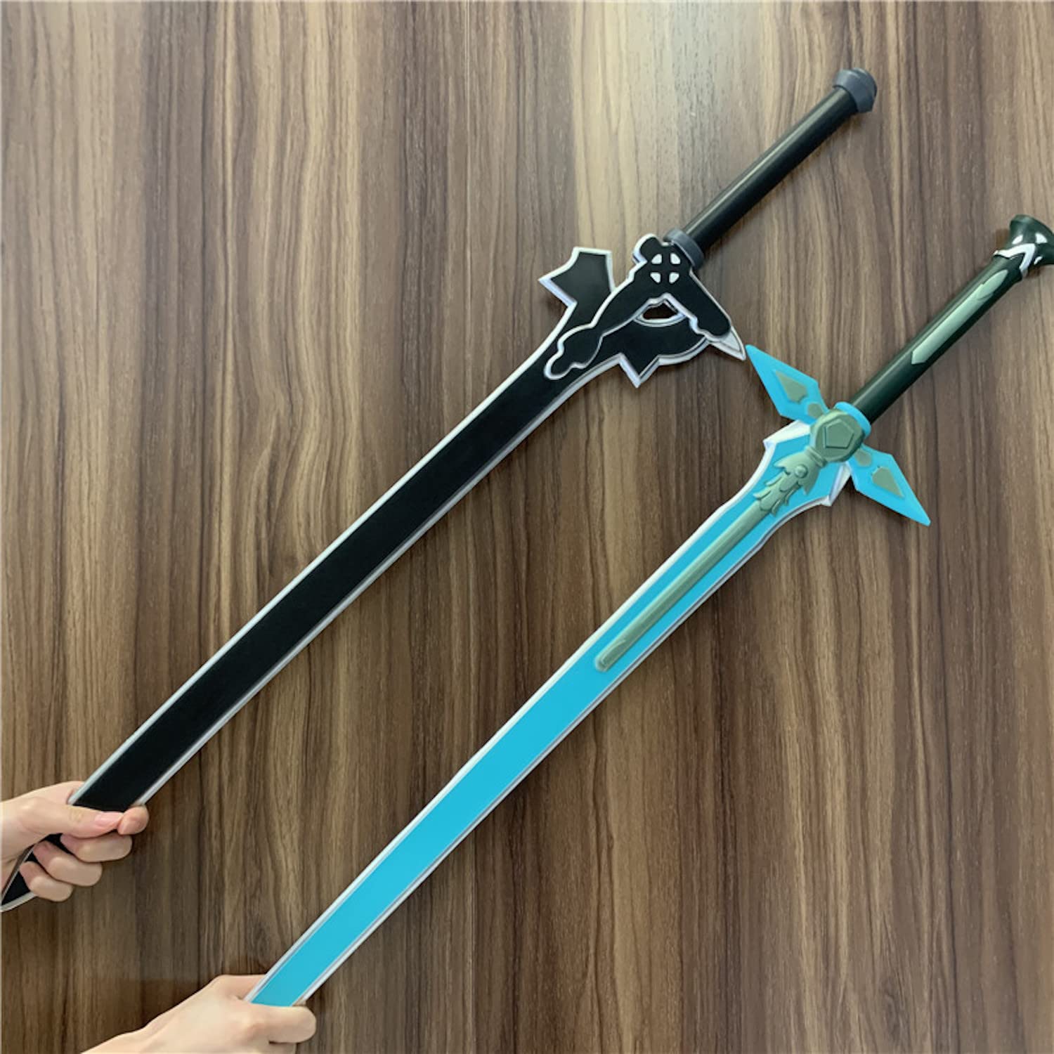 Halloween Prop Foam Kirito Kirigaya Dark Repulsor Elucidator LARP Espada Set 2pcs Azul y Negro