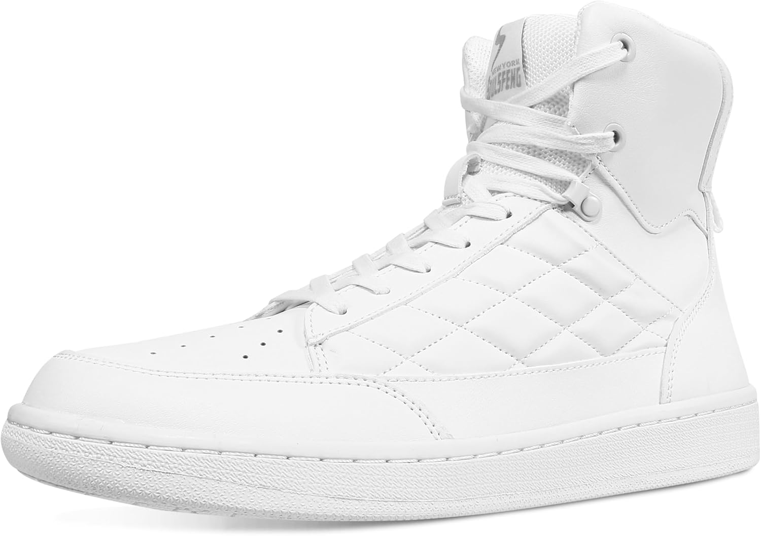 Soulsfeng Men's Women's High Top Sneakers Leather Ankle Boots Lace Up Walking Tennis Shoes