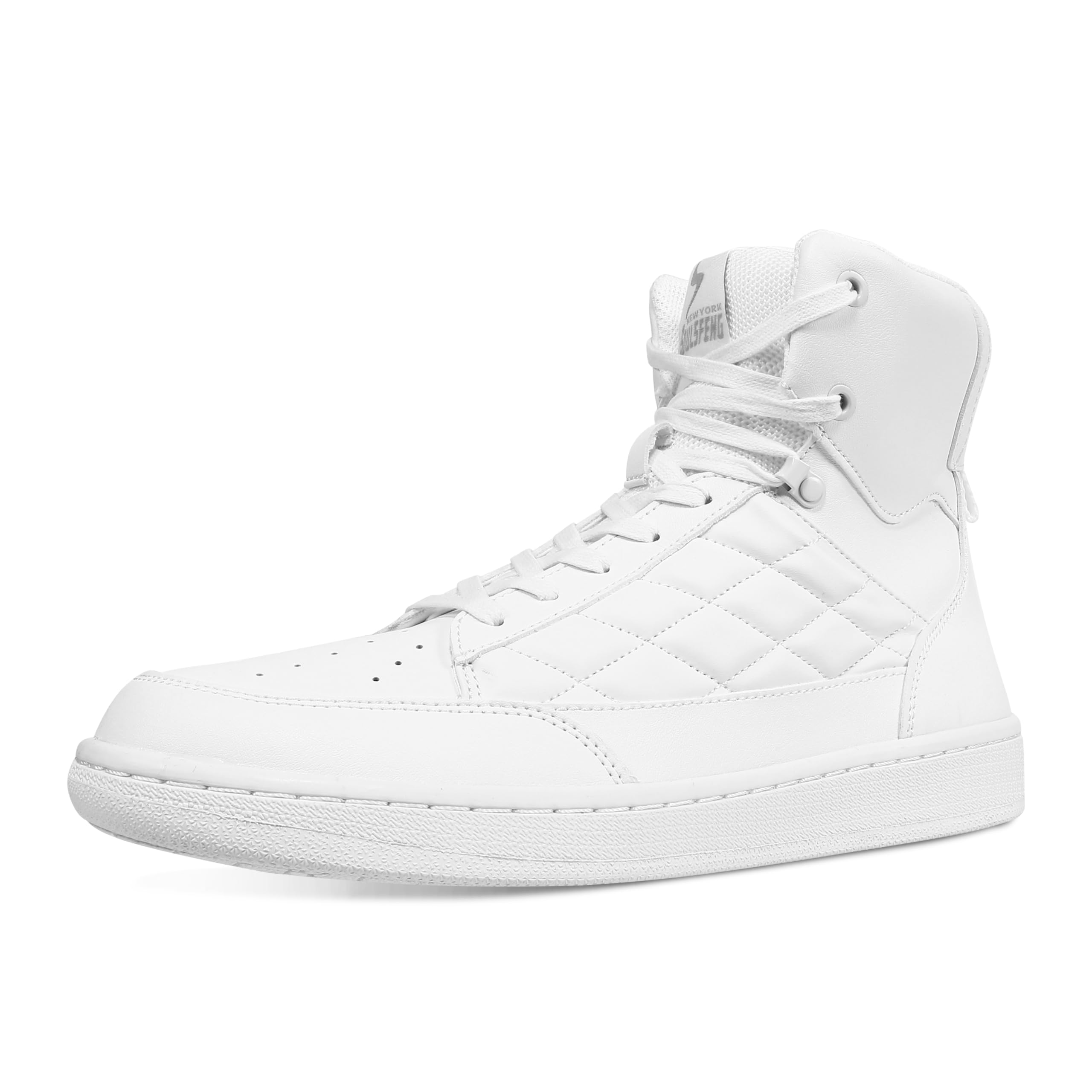 Soulsfeng Men's Women's High Top Sneakers Leather Ankle Boots Lace Up Walking Tennis Shoes