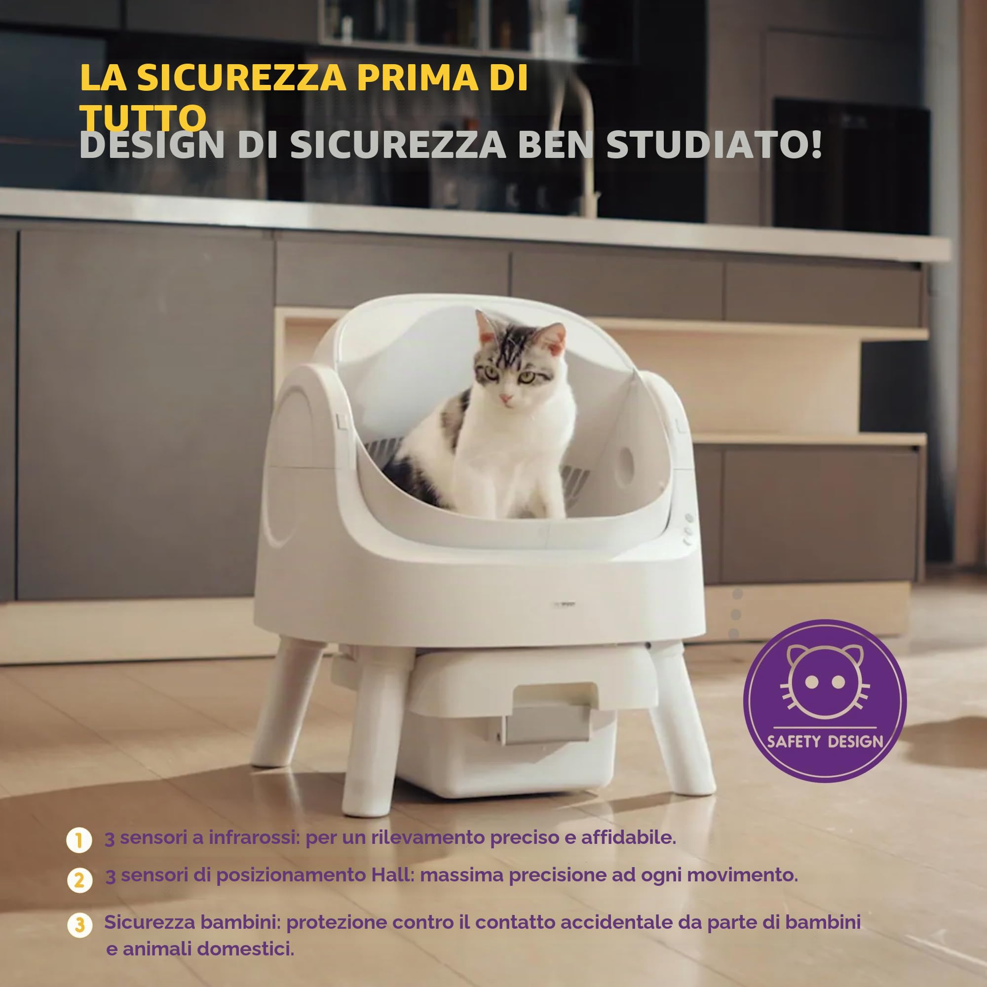 PetPivot Lettiera autopulente con design aperto, modalità automatiche e manuali, pulizia istantanea e pala semplice, ideale per gatti di grandi dimensioni, adatta per famiglie multigatti