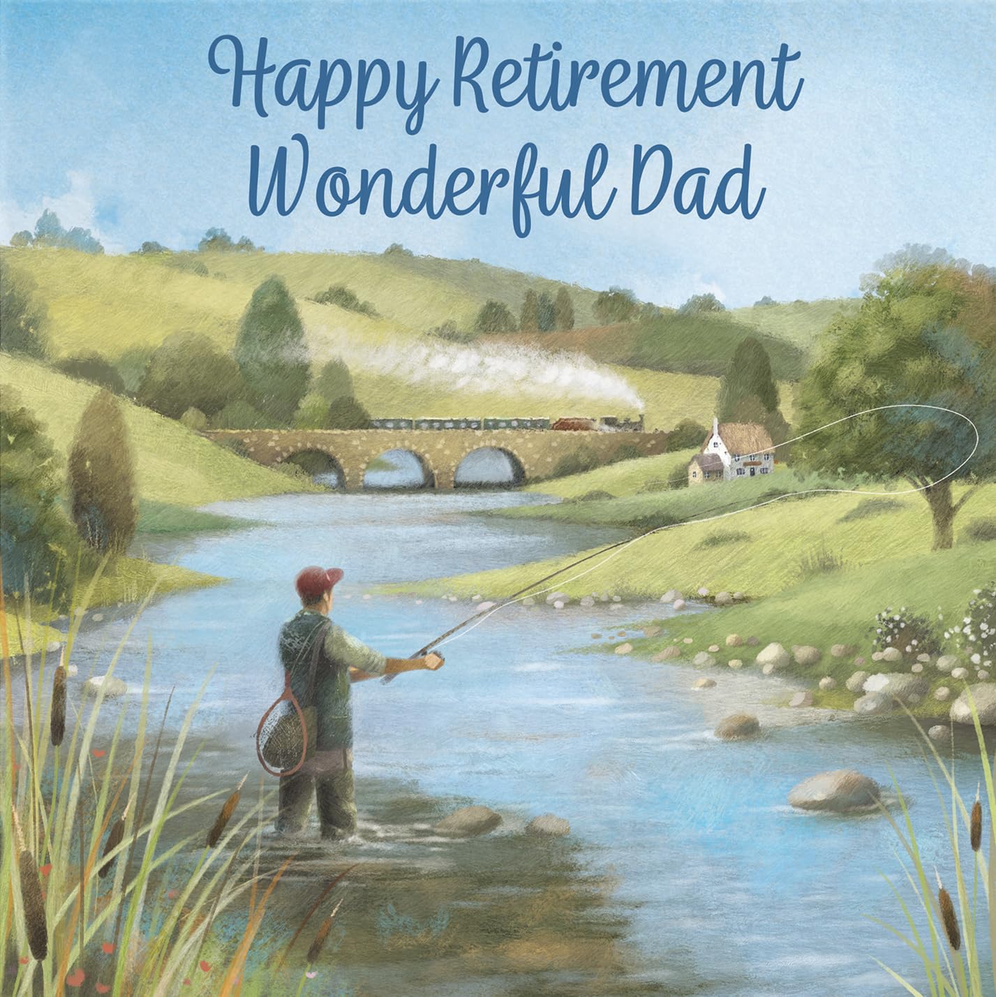 Hunts England, Fly Fishing Fun Retirement Card For Dad, Milo's Gallery, Sport Dad Retirement Card - Image 2