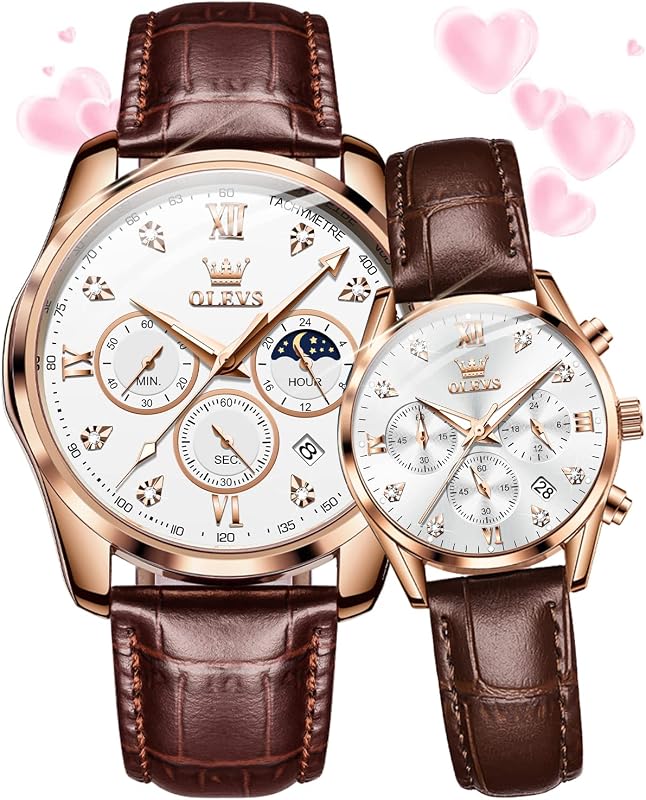 Relojes para hombre, cronógrafo de cuero, vestido de moda de lujo, reloj de pulsera analógico de cuarzo, luminoso, resistente al agua, fecha de fase lunar