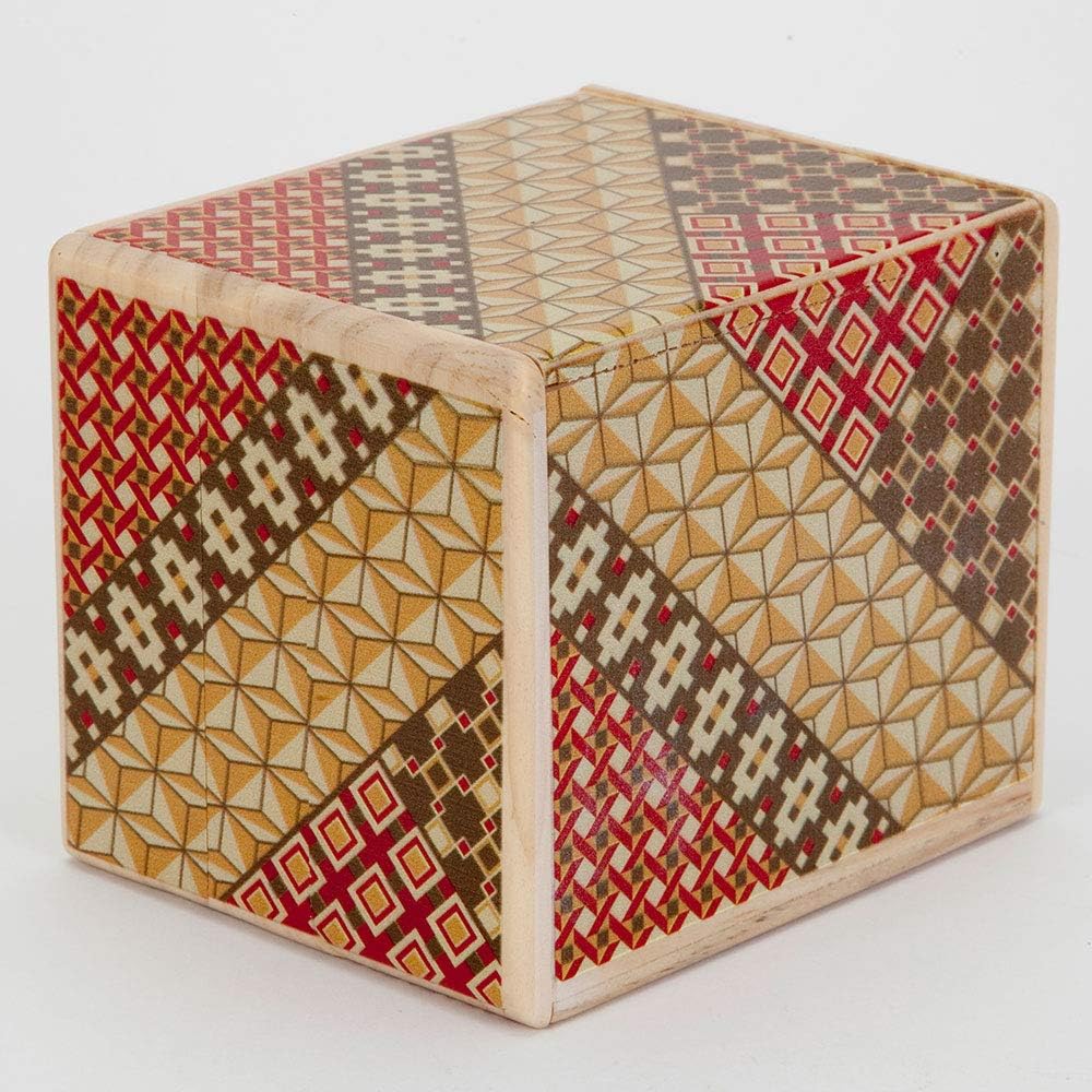 Bits and Pieces - Detailed Mosaic Secret Puzzle Box - 11 Step Solution - Wooden Money Brainteaser Secret Compartment Brain Game : Toys & Games