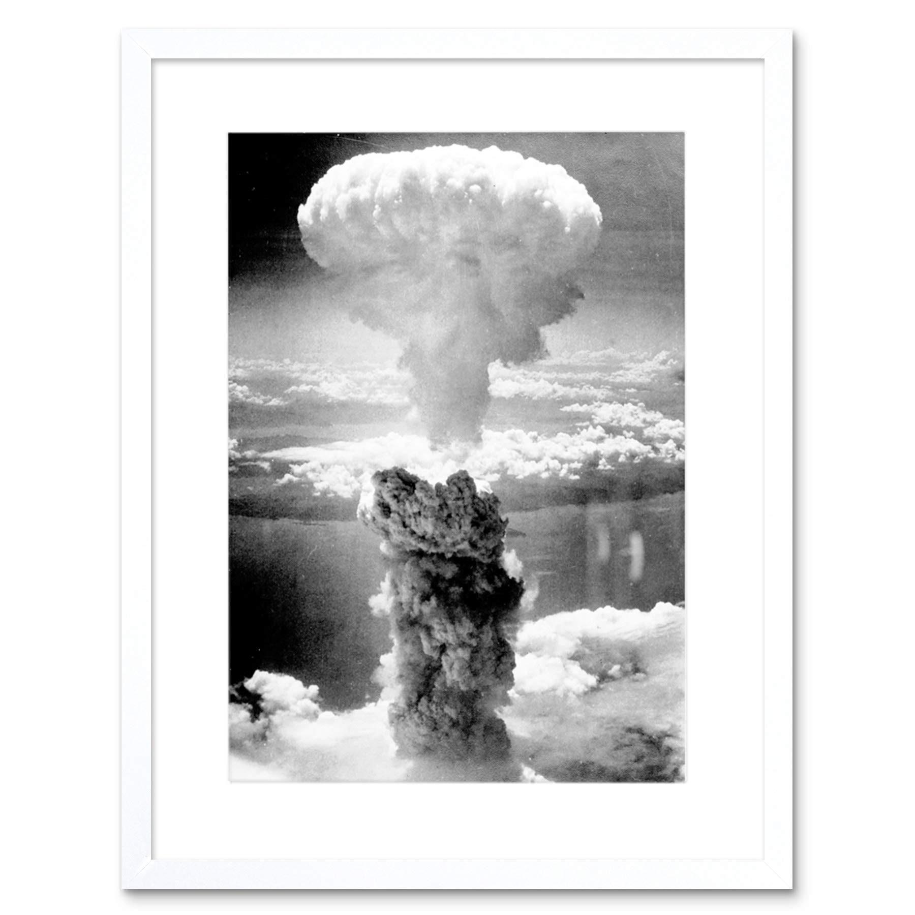 Wee Blue Coo War Nagasaki Bomb Mushroom Cloud Framed Wall Art Print