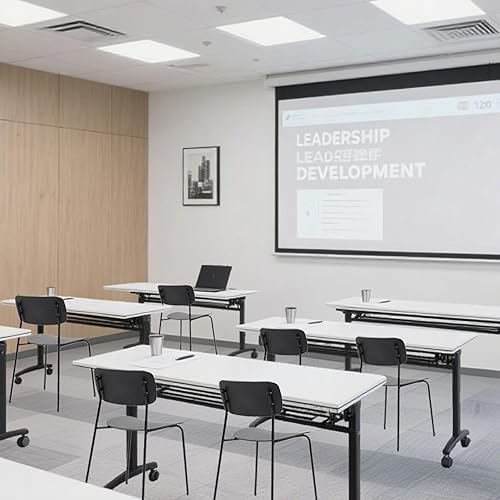 Miniatura 2 de Sidanli Juego de 4 sillas apilables, sillas de sala de espera con patas de metal y asiento ergonómico de plástico, sillas de oficina apilables para