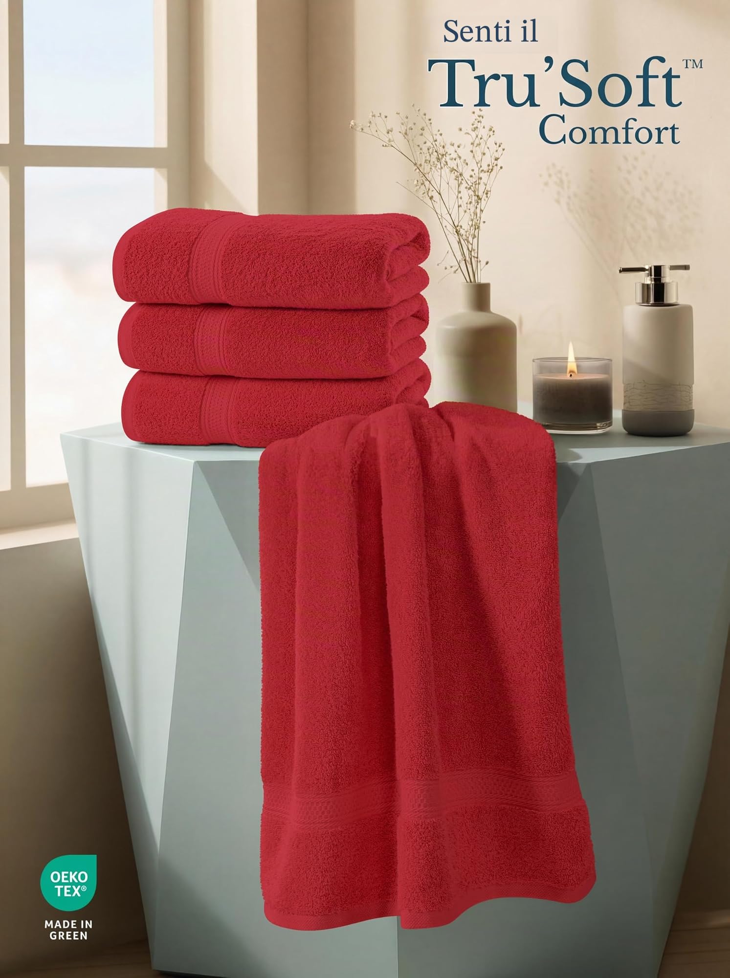 Utopia Towels - Set di 4 teli da bagno di alta qualità (68,6 cm x 137,2 cm), 100% cotone filato ad anello, 600 g/m², leggeri e altamente assorbenti, asciugatura rapida, perfetti per l’uso quotidiano