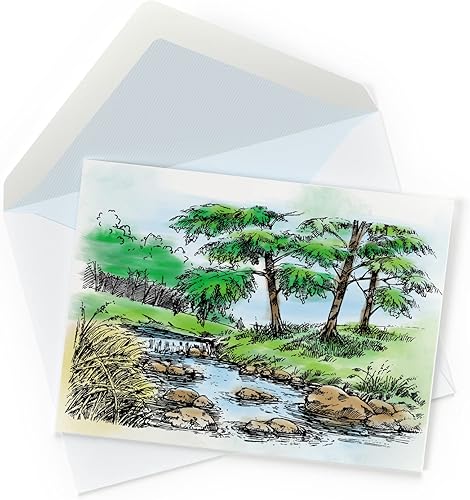 Miniatura 4 de Sellos transparentes de fondo de árbol de río para hacer tarjetas, sellos de goma transparente para hacer tarjetas navideñas, decoración de álbumes