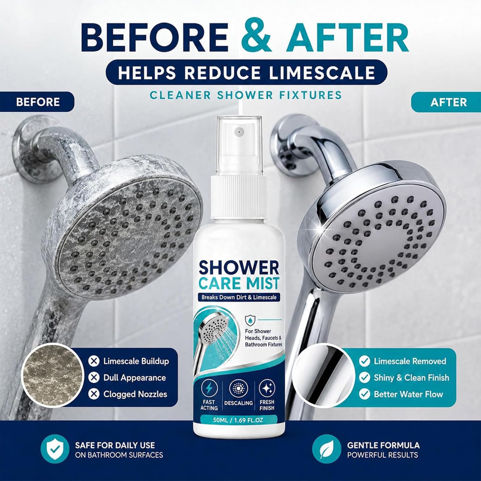 Spray anticalcare ad azione rapida per doccia (3pcs)