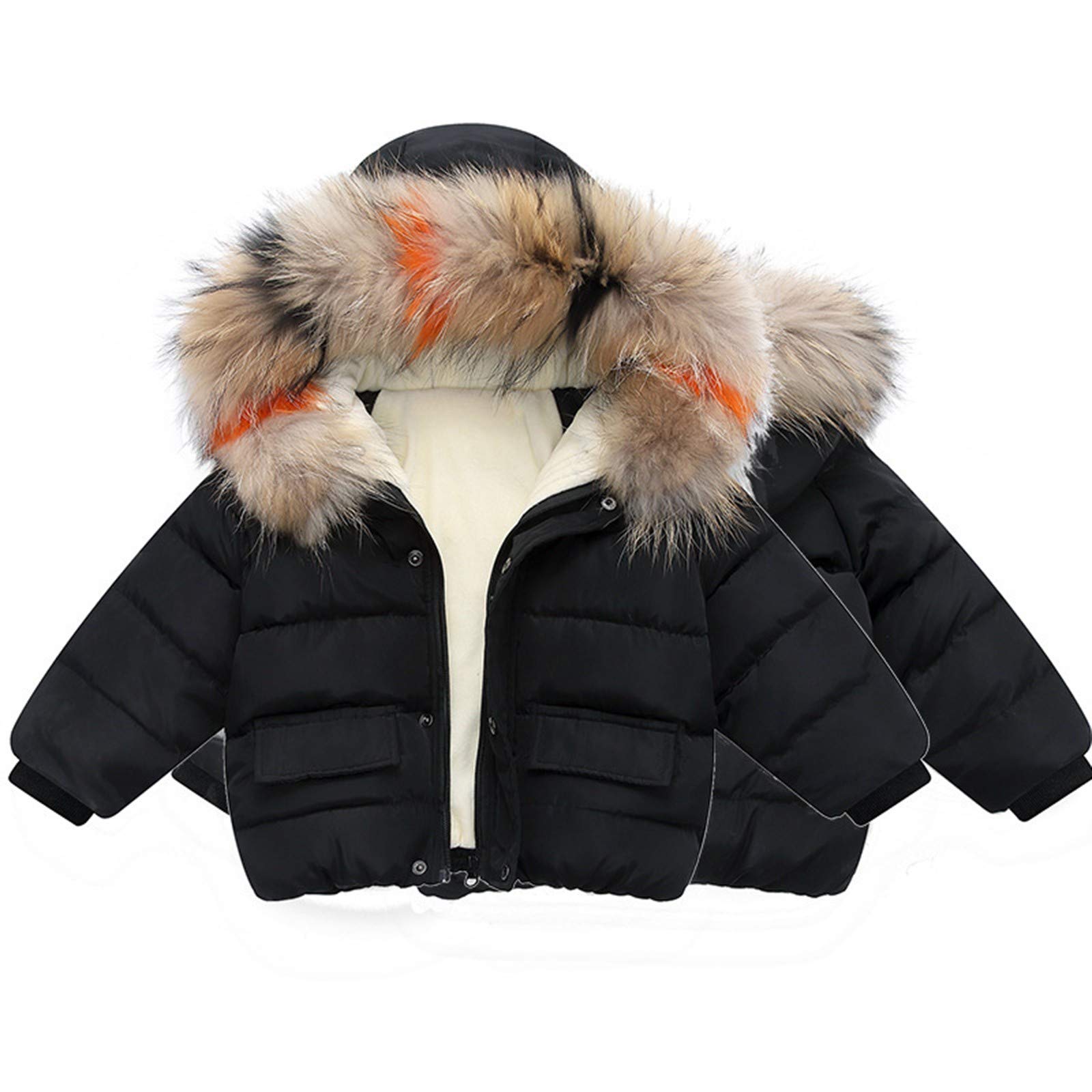 FGUUTYM Cappotto invernale per bambini, in cotone con cappuccio, per attività all'aria aperta, per le mezze stagioni, invernale, caldo, in cotone, a maniche lunghe, protezione dal freddo, con