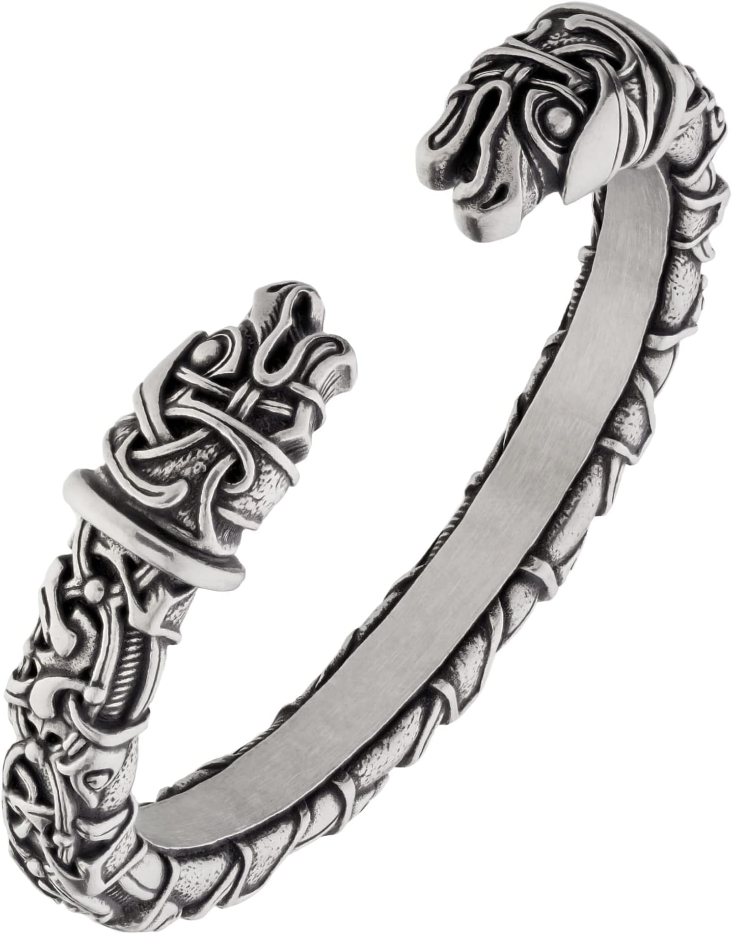 Viking Bracelet - Nordic Metal Arm Ring with Odin's Ravens - Norse Jewelry for Men Women - Scandinavian Design