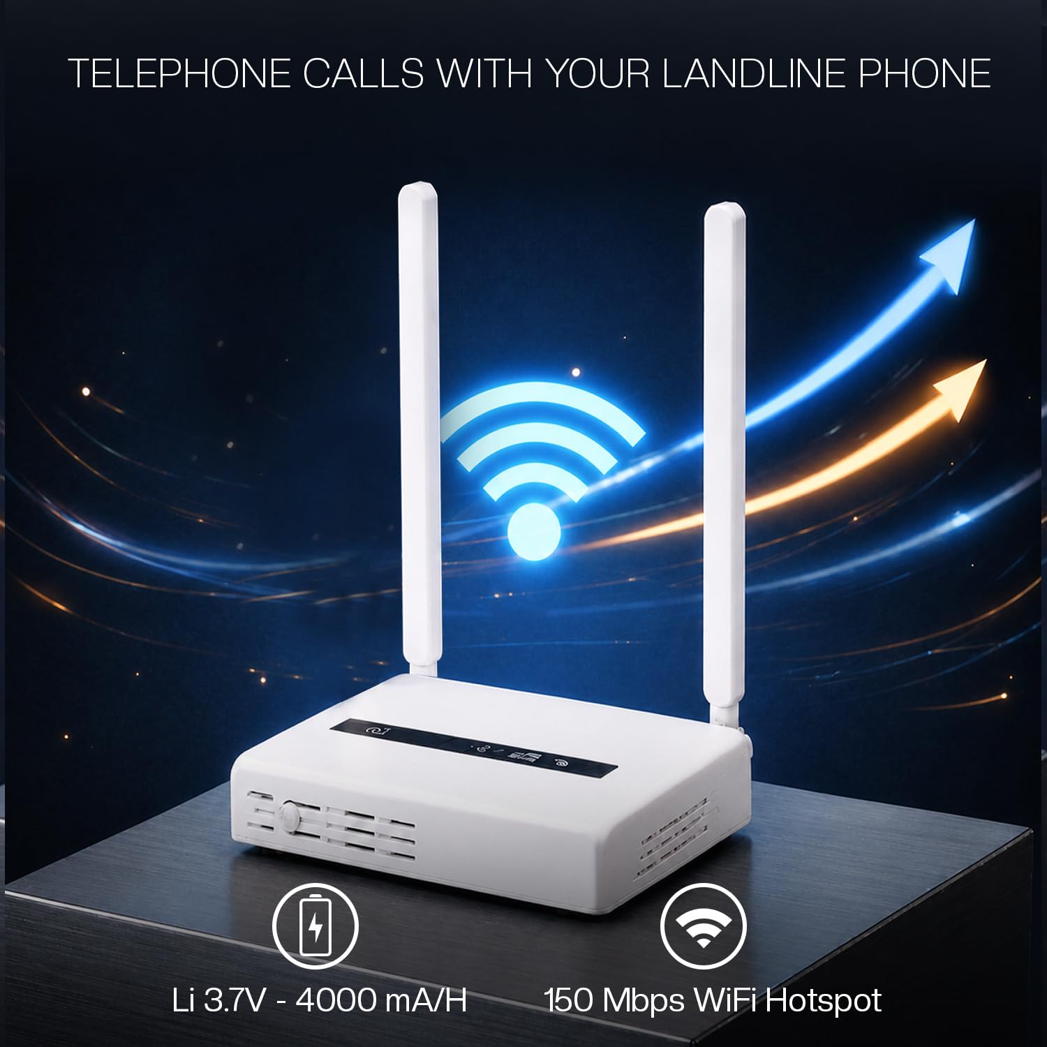 Geemarc CL2000 Connecteur Téléphone Fixe Réseau Mobile 4G Point d'Accès WiFi