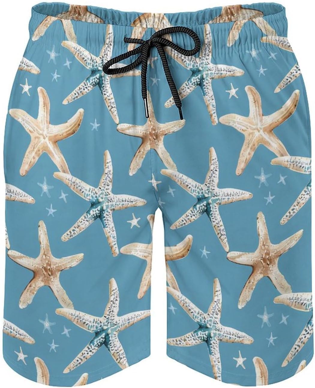 Starfish Shell Casual Men's Swim Trunks Novelty Summer Beach Shorts Swimwear with Pocket