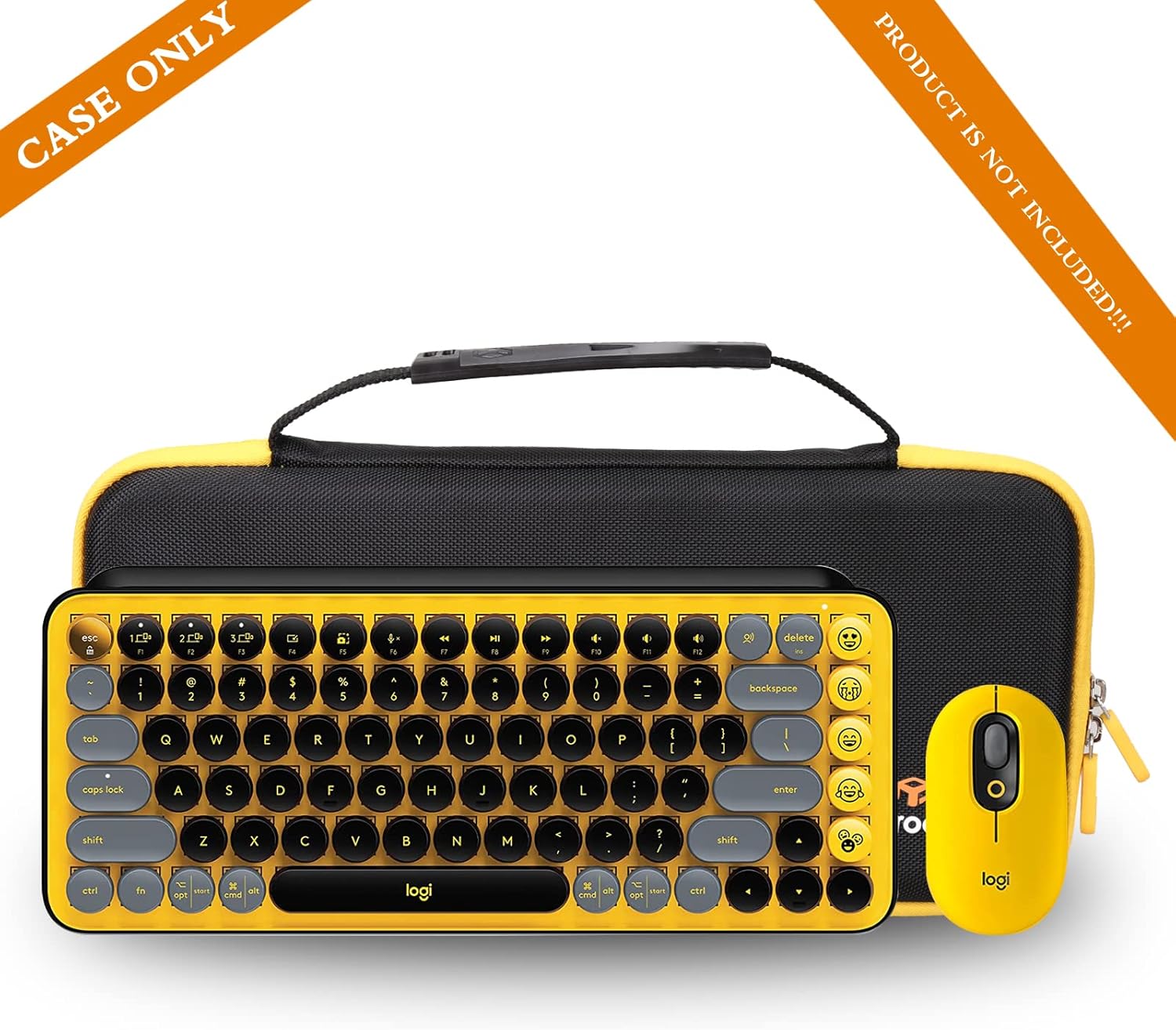 Aproca Case Compatible with Logitech POP Keys Mechanical Wireless Keyboard and POP Wireless Mouse/Keychron K2 Wireless Keyboard, Portable Storage Bag for Accessories -Black (Case Only) - Image 5