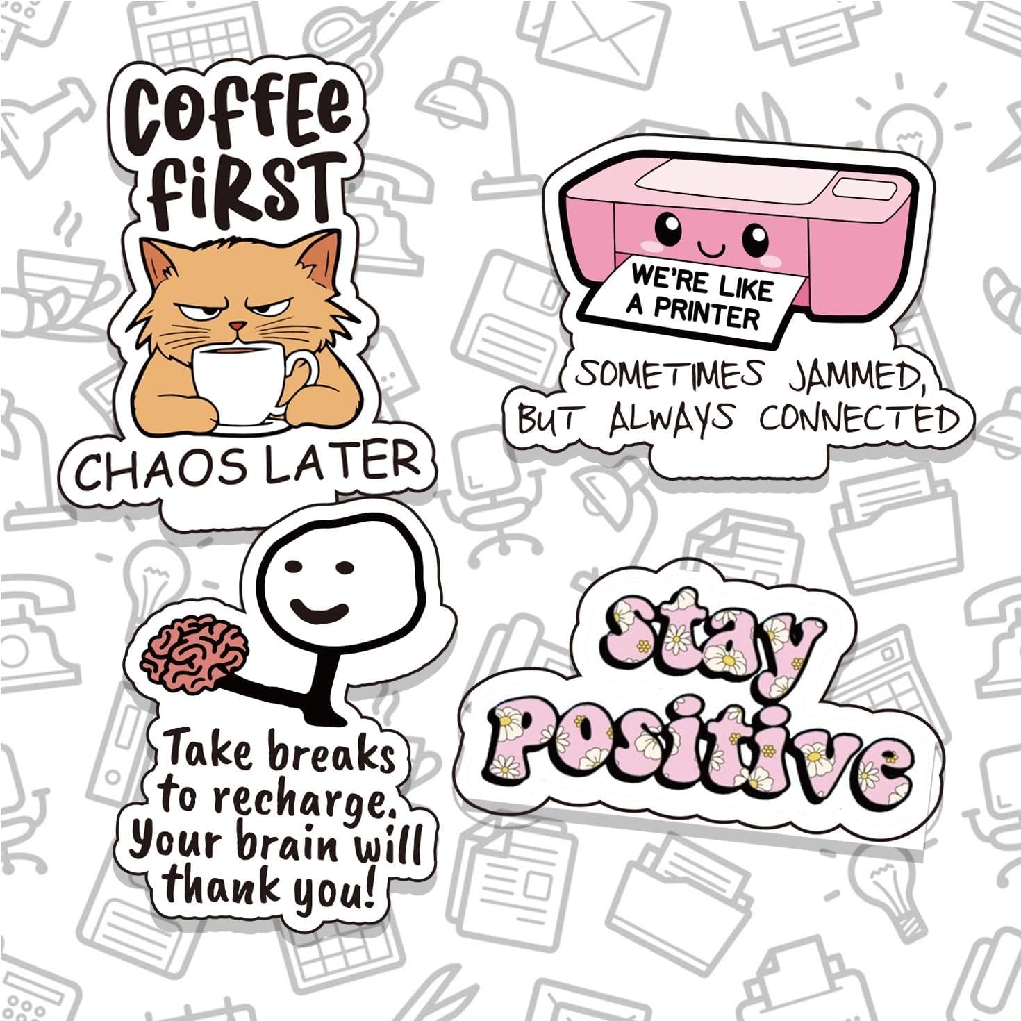 Funny Office Stickers for Coworkers - Motivational Vinyl Decals for Laptops, Water Bottles | Workplace Humor Gifts for Professionals & Remote Teams image 4