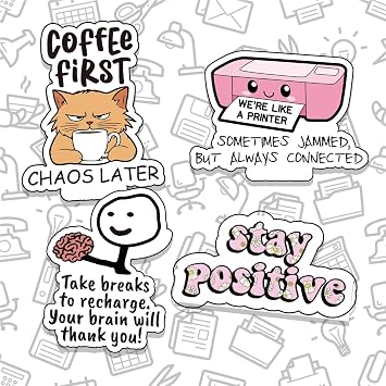 Motivational Stickers for Office - Funny Coworker Gifts, Inspirational Design for Corporate Professionals Decals - Waterproof Vinyl for Laptop, Water Bottle