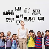 Vista 6 de 4 Sheets Inspirational Wall Decals Peel and Stick Motivational Phrases Wall Stickers Positive Quotes Vinyl for Library Home Classroom School Office