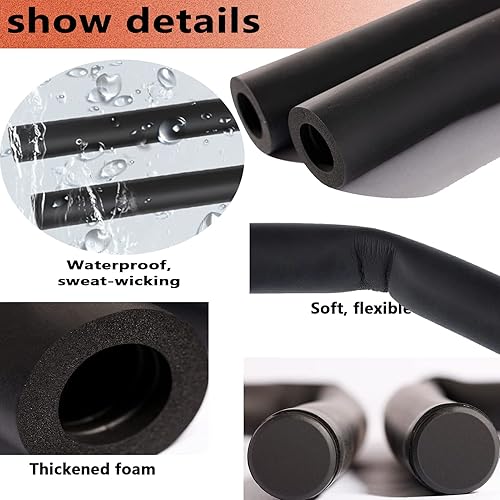 Vista 2 de Taeku Empuñaduras de tubo de espuma, 1 par de cómodas y duraderas cubiertas de mango de espuma de NPVC para fitness, hogar, césped, bicicleta (40cm)