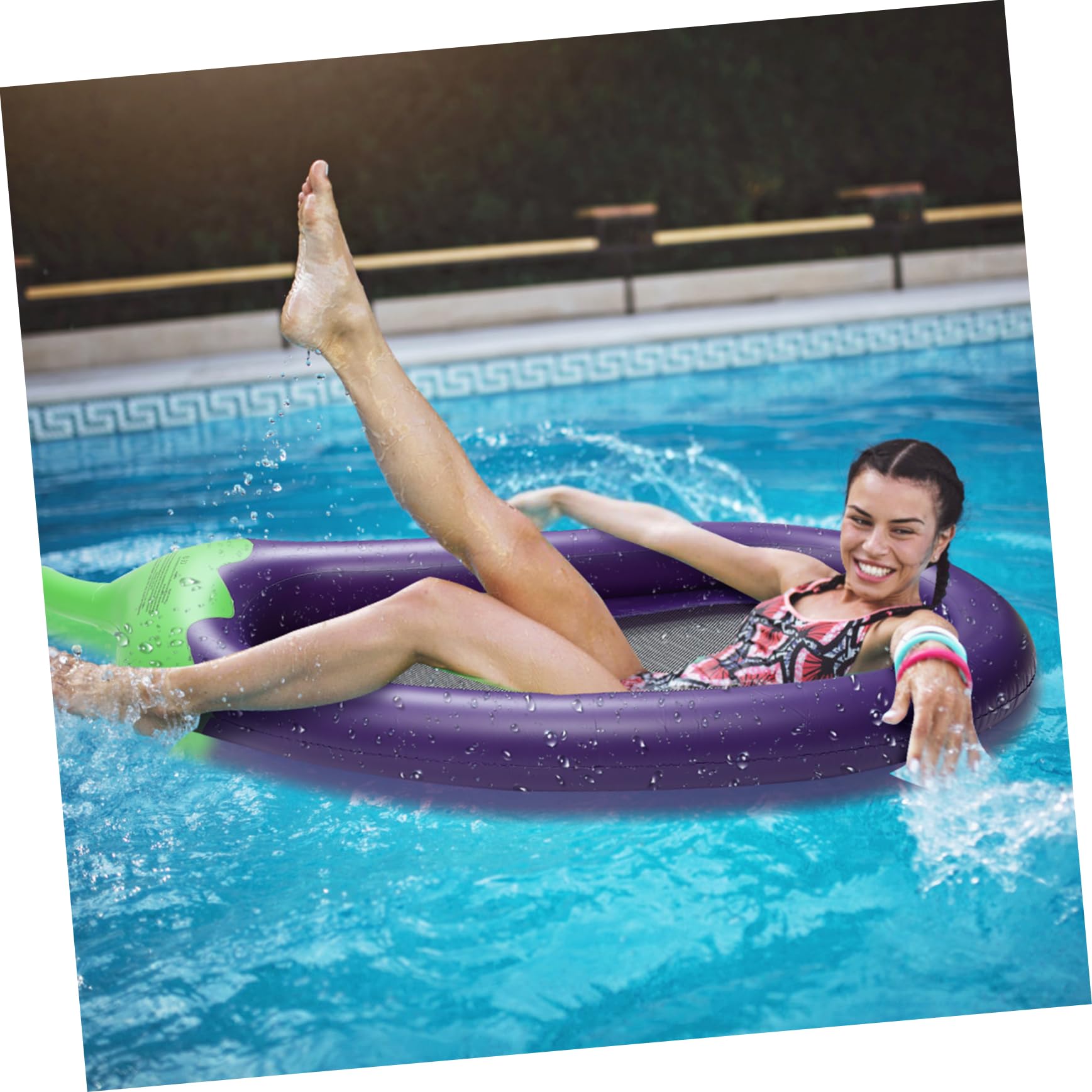 Colchoneta Flotante Inflable de PVC Púrpura para Piscina y Playa Decoracion