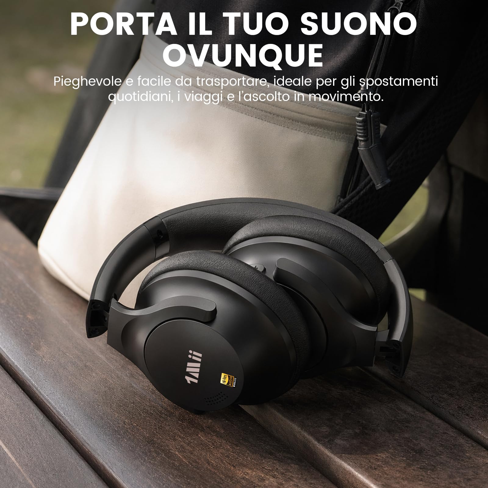 1Mii Y8+ Cuffie Bluetooth 6.0 Over-Ear con Cancellazione Rumore, Nero | ANC Ibrida, 100 h di Autonomia, LDAC Wireless Hi-Res Audio e bassi potenti, EQ Personalizzabile con App, Comfortevoli