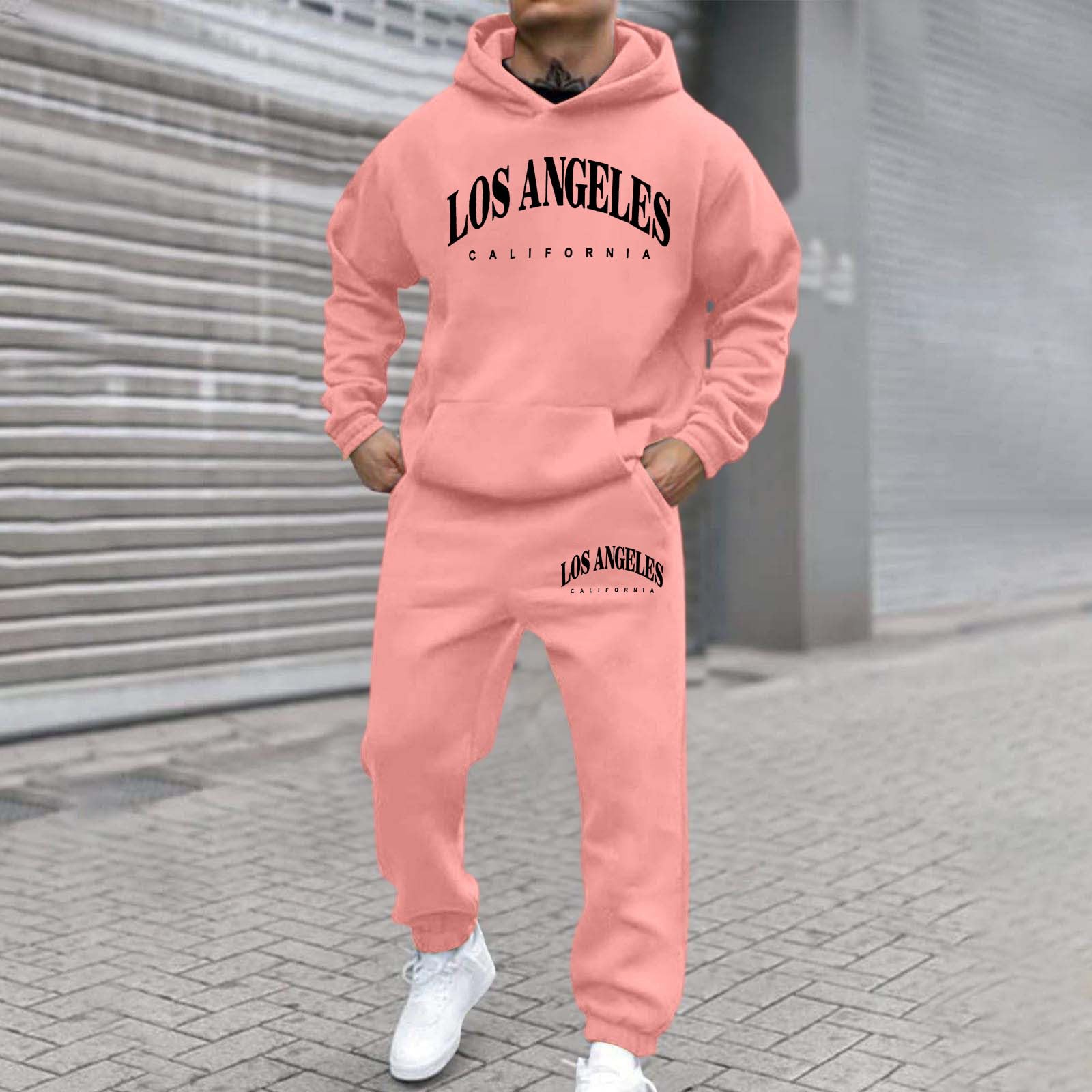Générique Dwuczęściowy zestaw do joggingu Męska kurtka z zamkiem błyskawicznym Spodnie dresowe Polar Zima Ciepły Casual Stójka Kołnierz Kieszenie Miękkie Wygodne Oddychające Bieganie A27